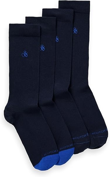 2pk x SCOTCH & SODA Men's Classic dip toe socks, Size 39-42, Navy, 70122259