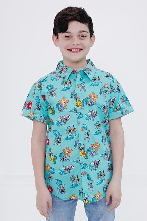 2 x DISNEY Boy's Button Down Shirt, Size 4T, Lilo & Stitch, 4T20T9651. Buy