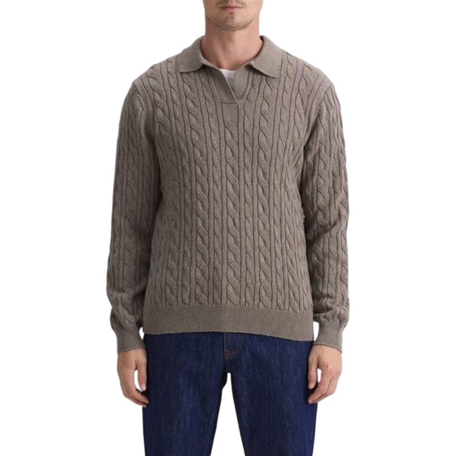 SPORTSCRAFT Men's Sweater, Size S, 100% Cotton, Latte Melange. Buyers Note