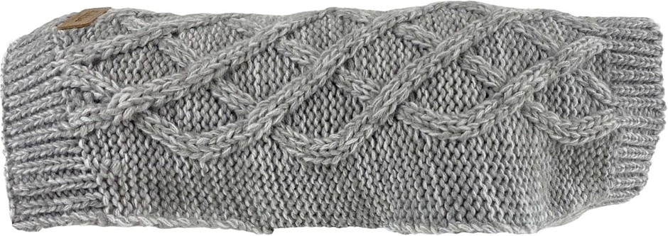 HUSKIMO Diamond Cable Dog Jumper, Grey, 33cm, HJDC33GR. Buyers Note - Disc