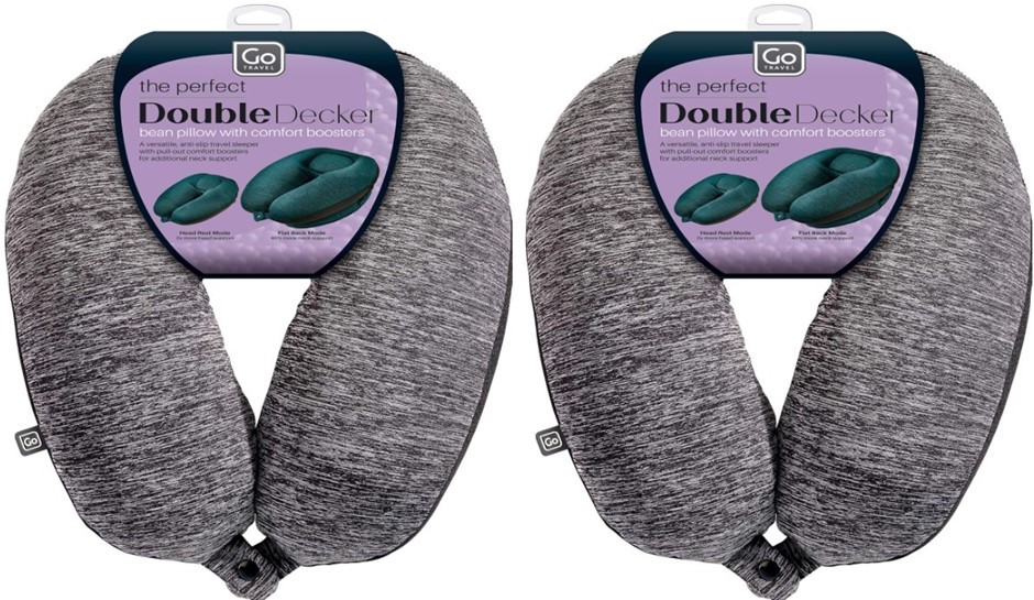 2x Go-Travel Double Decker Dual Bean Neck Pillow