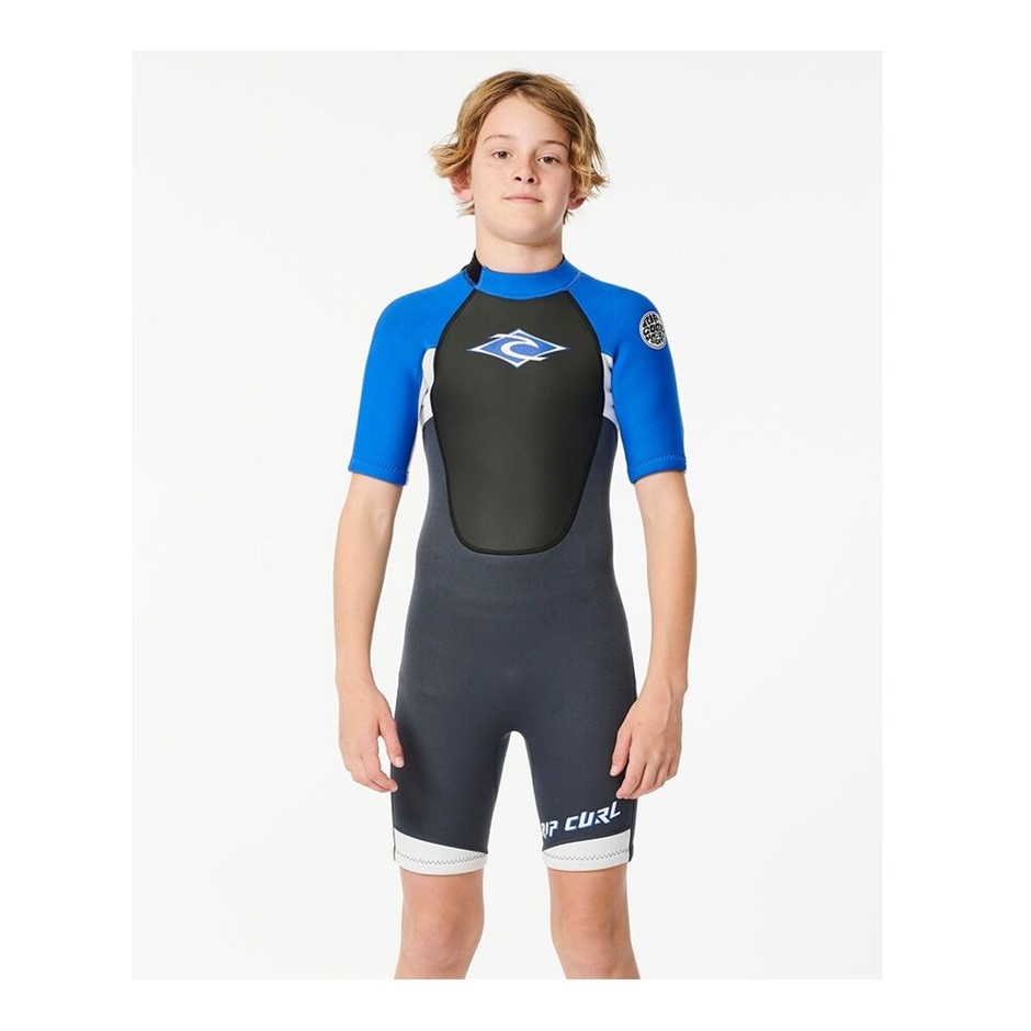RIP CURL Boy's Omega Back Zip Springsuit Wetsuit, Size 14, Blue (0070), 11C