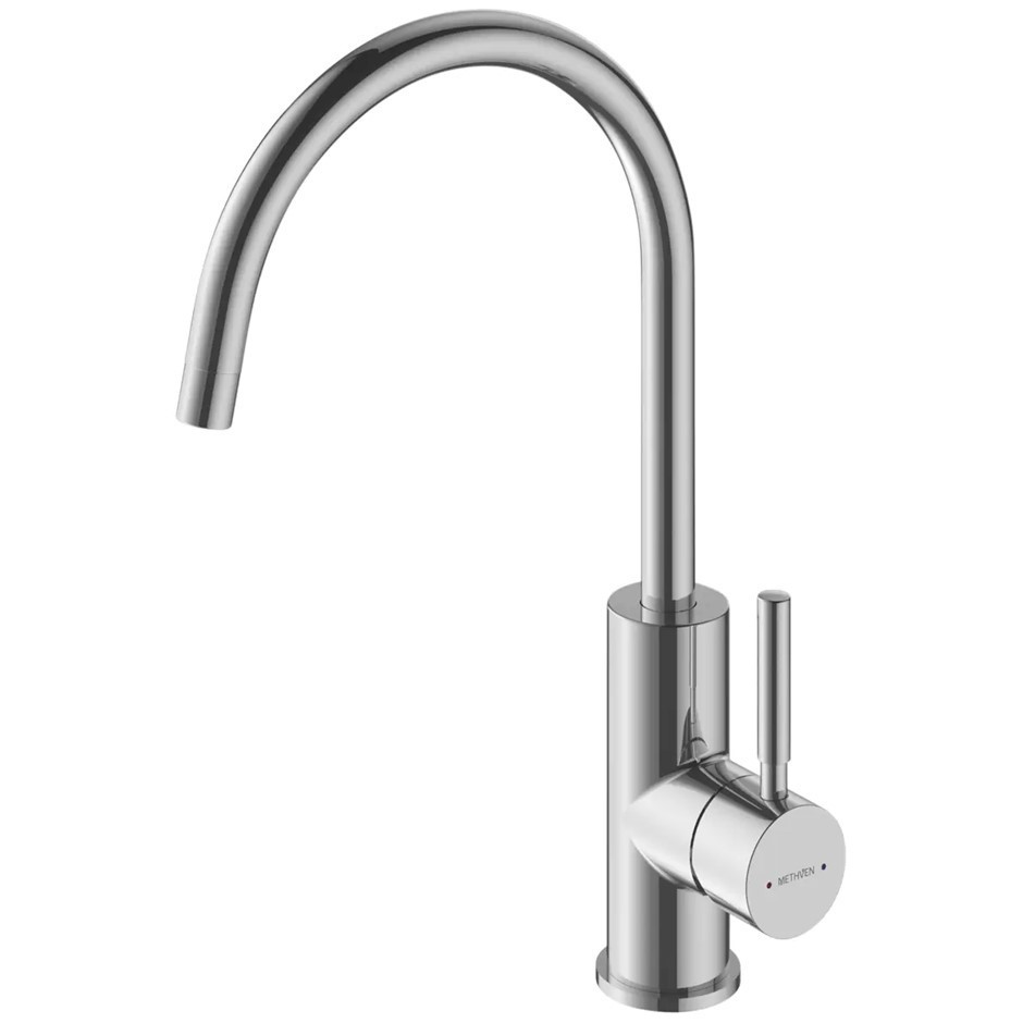 METHVEN Kick Gooseneck Sink Mixer, WELS 4 star/7.5L per Minute. NB: Minor u