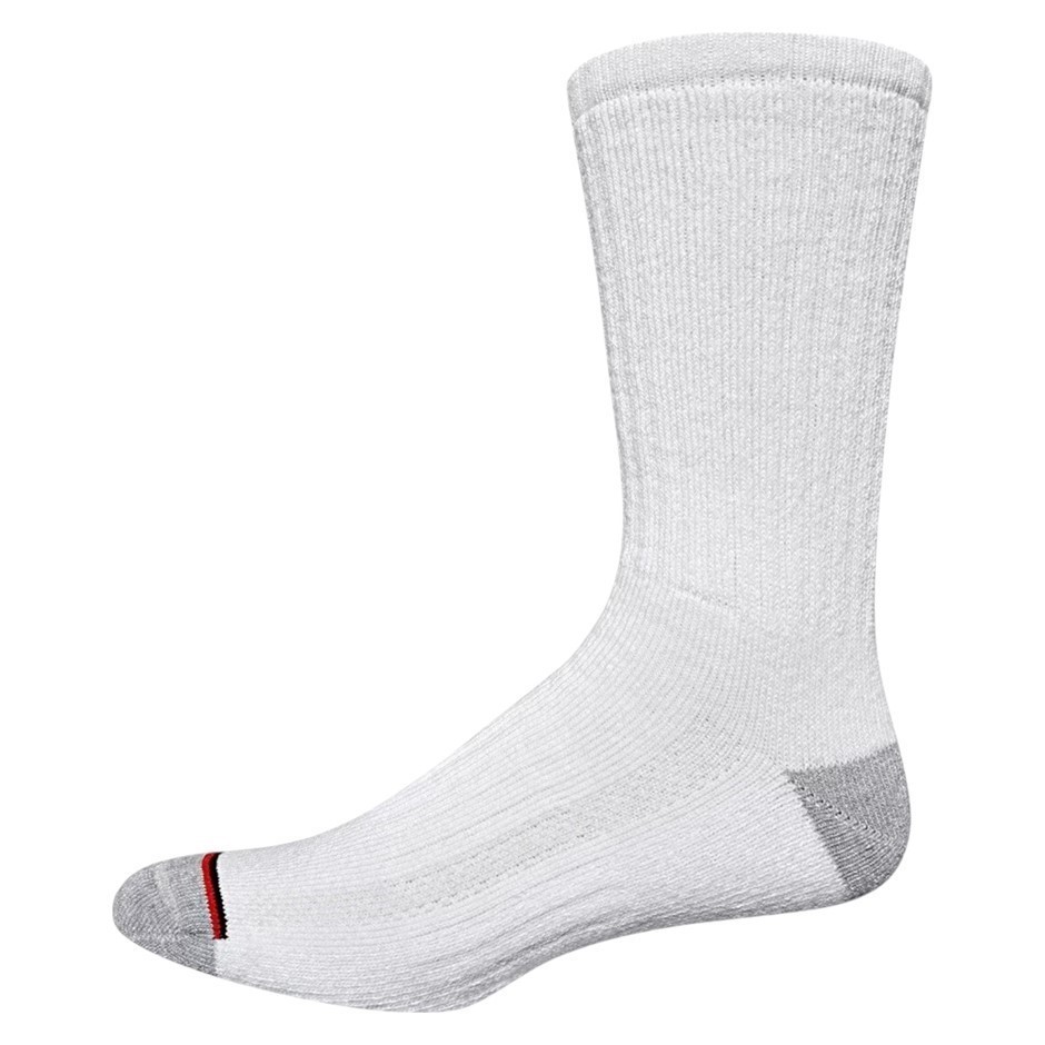 8 Pairs x SIGNATURE Athletic Cushion Socks, Shoe Size 8-12, Cotton, White.