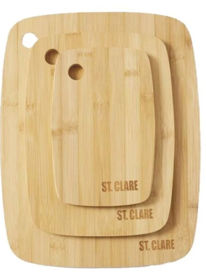 ST CLARE Bamboo Long Grain Rectangle Chopping Board Set of 3. NB: Longest b