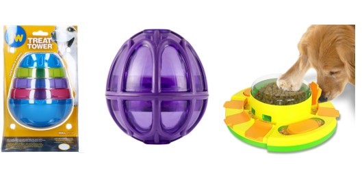 3 x DOG PUZZLE TOYS, Interactive Treat Dispenser, Feeder Balls For Medium/L