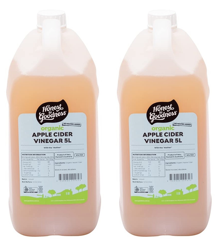 2 x Honest to Goodness - Organic Apple Cider Vinegar, 5 Liters