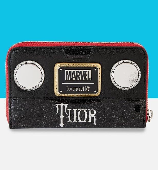 Loungefly Marvel Comics Thor Metallic Cosplay Zip Around Wallet, 4-Inch
