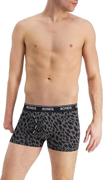 4 x BONDS Men's Cotton Blend Guyfront Trunks, Size M, Print Ue1, MX3N. RRP: