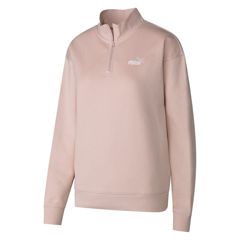 PUMA Women's ESS No.1 Logo Fleece Half-Zip, Size M, Rose Quartz (92), 13559