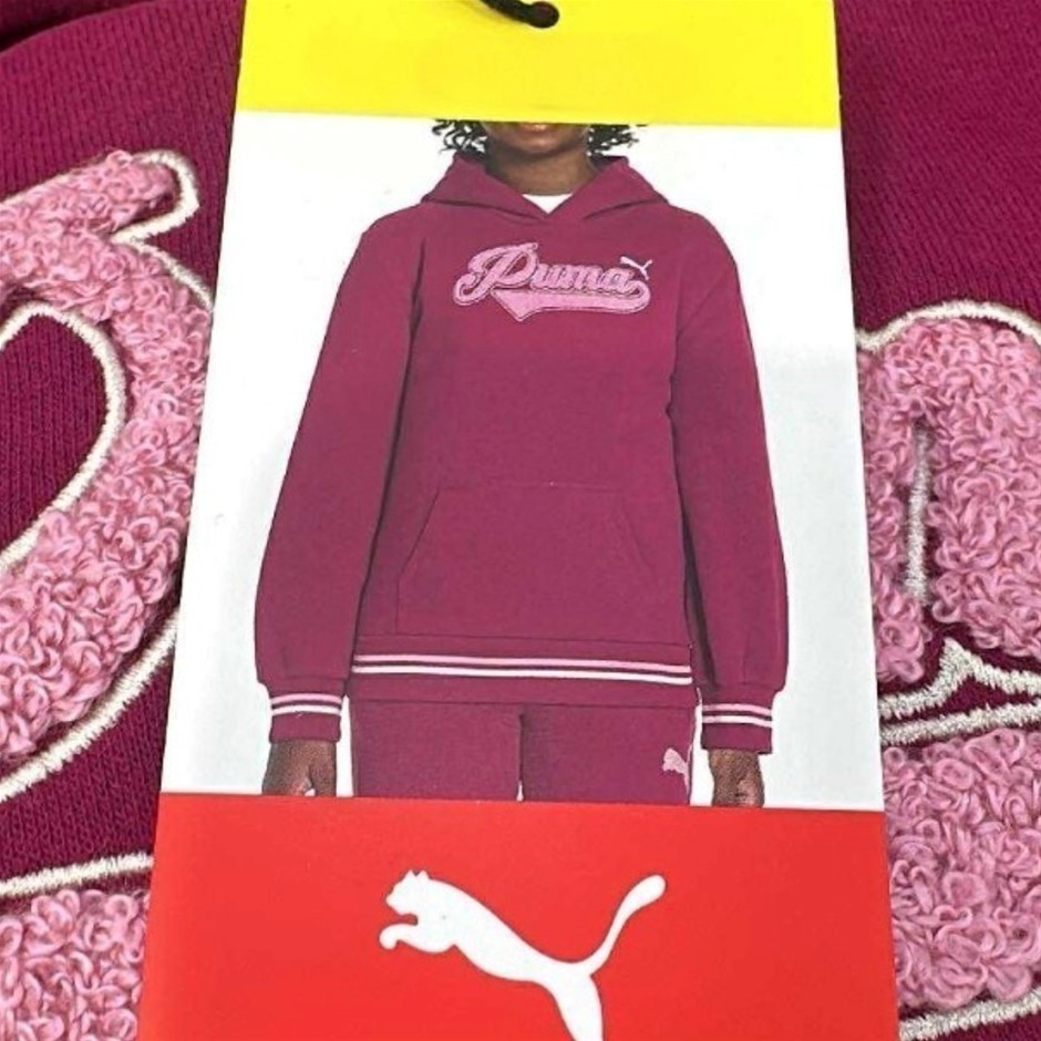 PUMA Girls' Fleece Hoodie, Size L (UK 13-14Y), Pink (03), 221287.  Buyers N