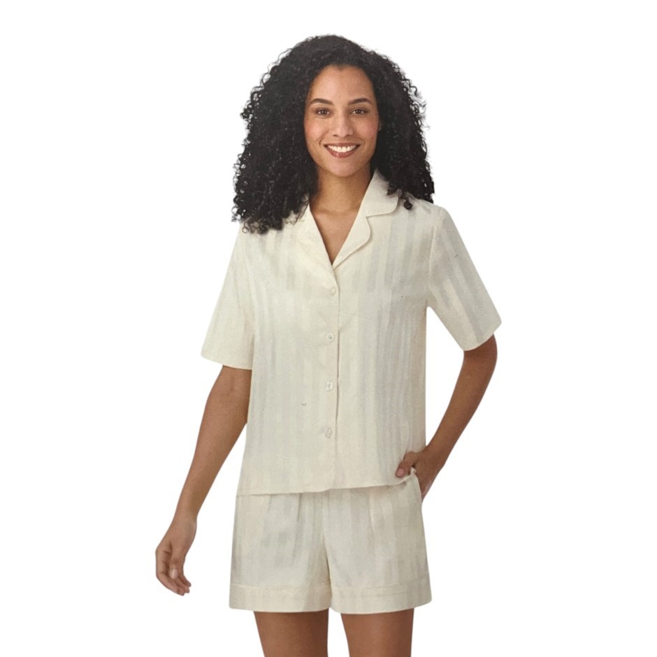 MIDNIGHT By CAROLE HOCHMAN Women's 2pc Satin PJs, Size XL, Ivory. Buyers N