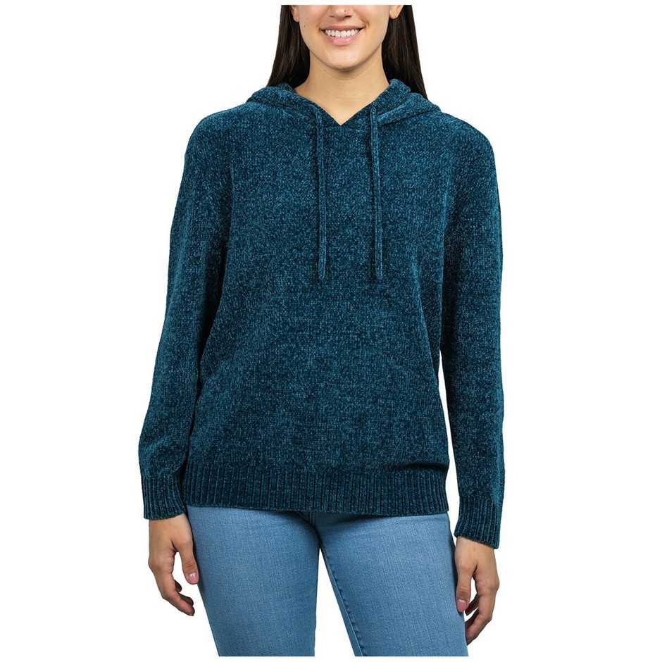 JACHS Women's Chenille Hoodie, Size L, Teal. Buyers Note - Discount Freigh