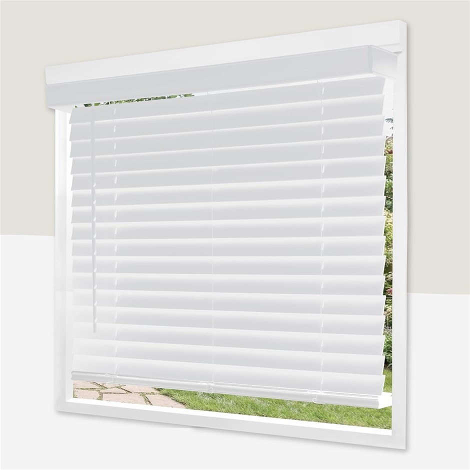 CHICOLOGY Faux, Wood Treatments, Window Shades for Home, Wooden Blinds, 12"