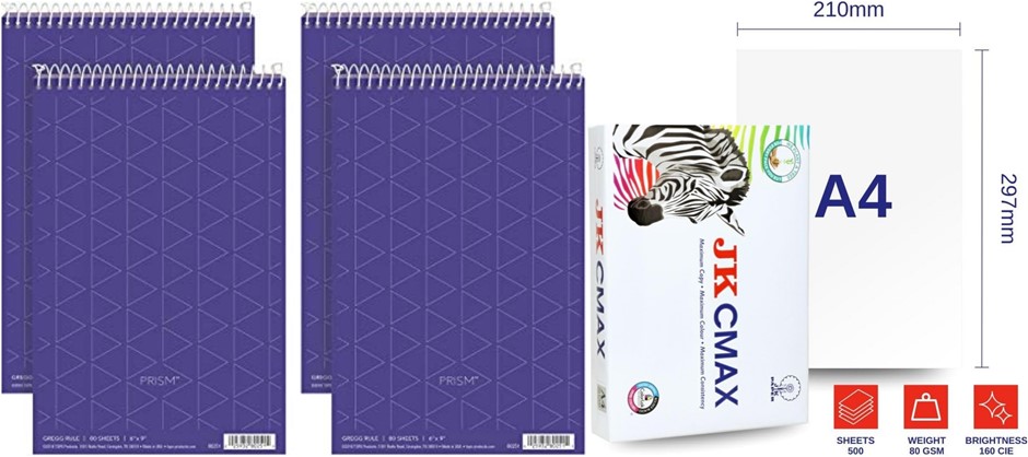 BUNDLE of TOPS Gregg Prism Steno Notebooks (TOP80264) 6" x 9" + Premier Sta