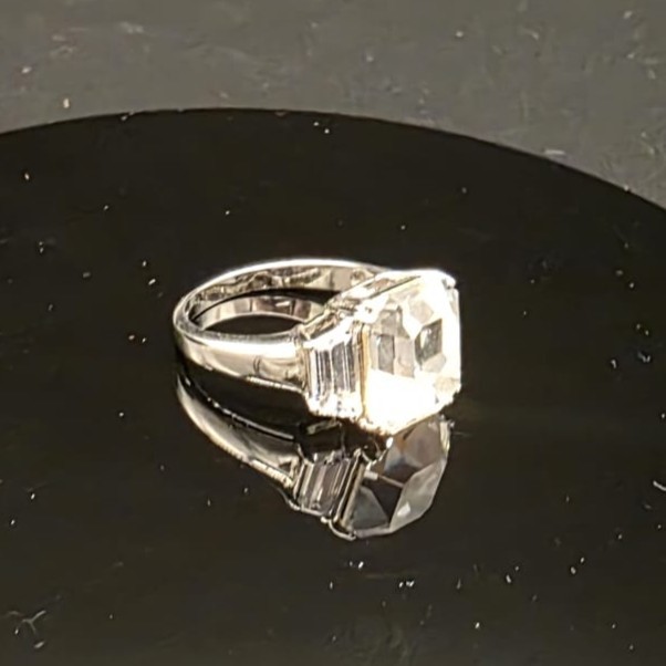 Designer Simulated Diamond Extra Large Square Ring - Us Size 7