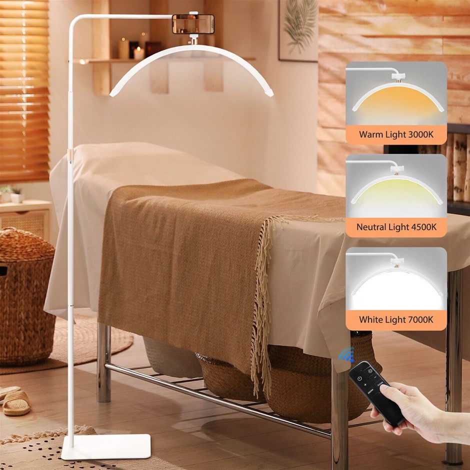 Half Moon LED Lash Floor Lamp Beauty Light Remote Control Adjustable White