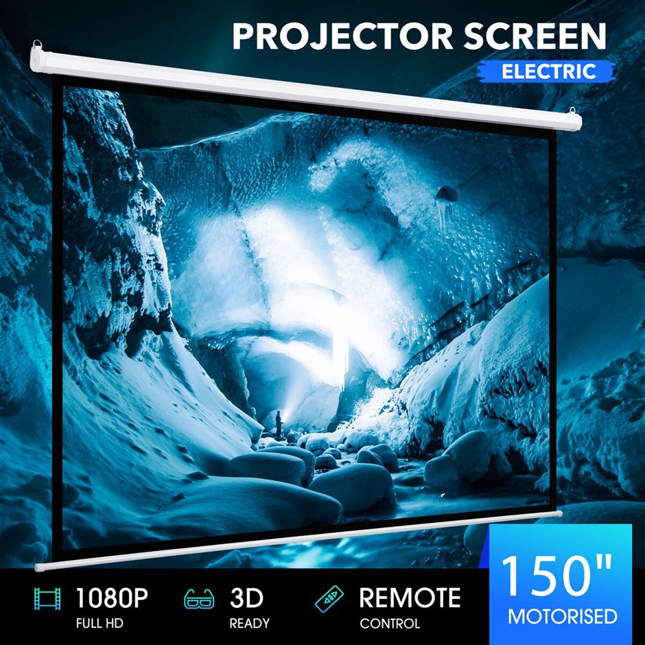 150 Inch Motorised Electric Projector Screen Wall Ceiling Mounted