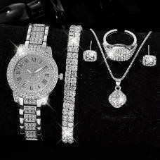 6-Piece Jewellery Set.Watch, Necklace, Bracelet, Ring & Earrings
