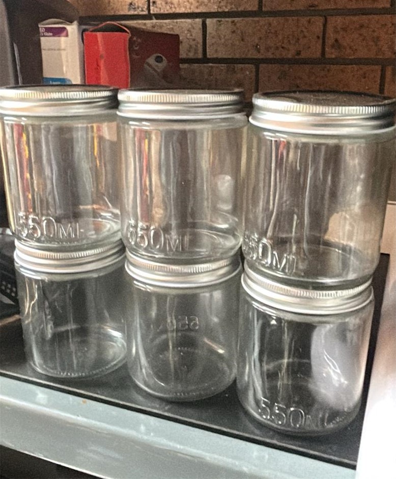 6x 550mL Glass Jars