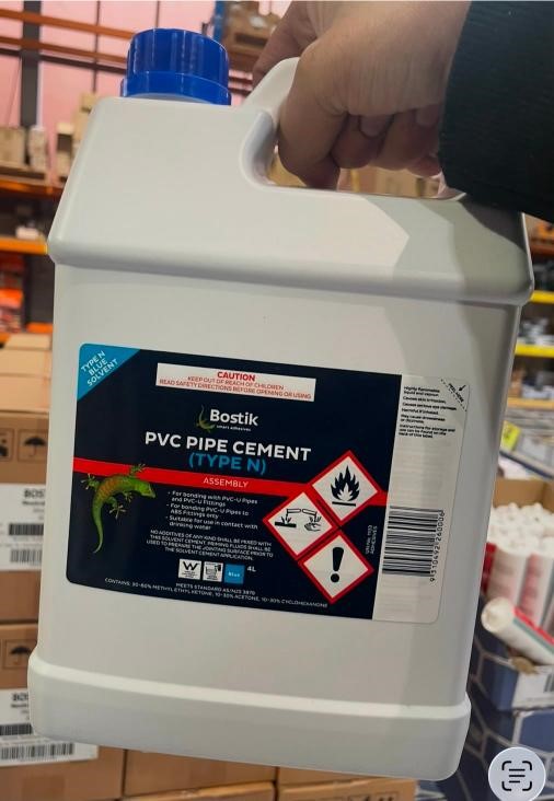 Bostik PVC Pipe Cement Type N - Blue 4L