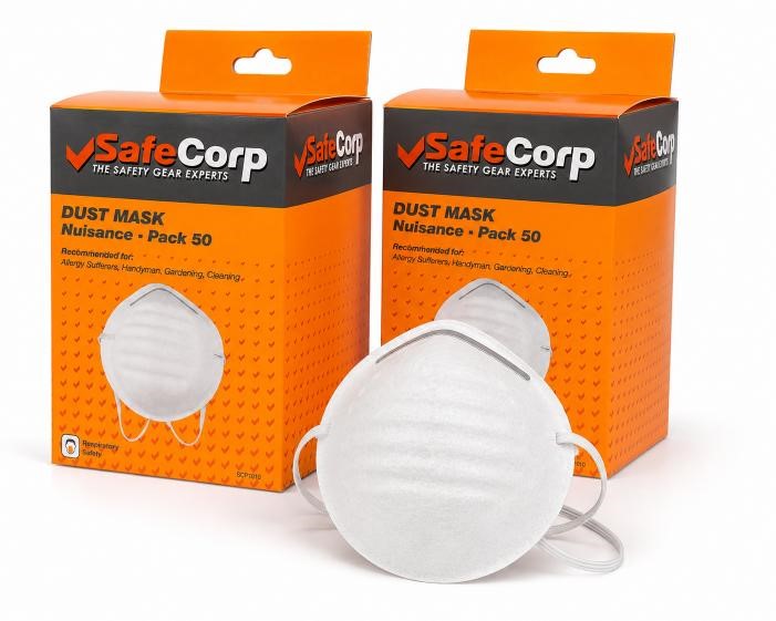 2 Boxes - Safecorp Nuissance Dust Face Mask 50pk (100 Masks total)