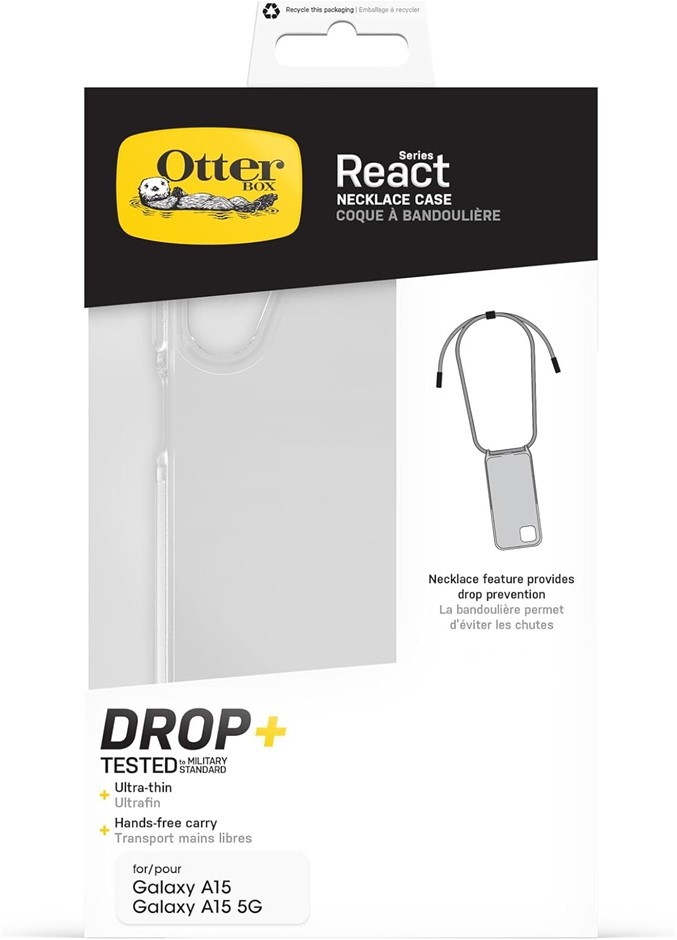 OtterBox React Necklace Case for Samsung Galaxy A15 / A15 5G, Ultra-Slim, P