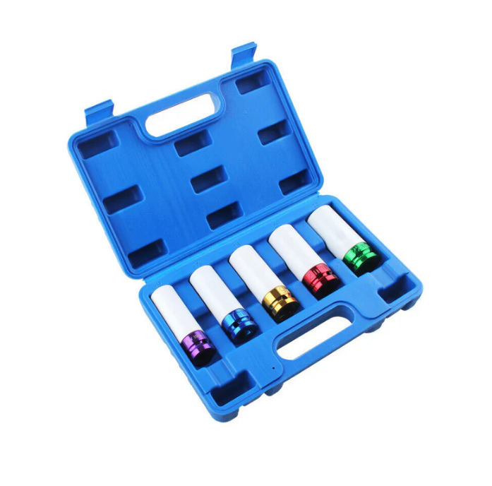 5 PIECE 1/2 INCH DEEP IMPACT WHEEL NUT SOCKET SET | (15-22 mm)