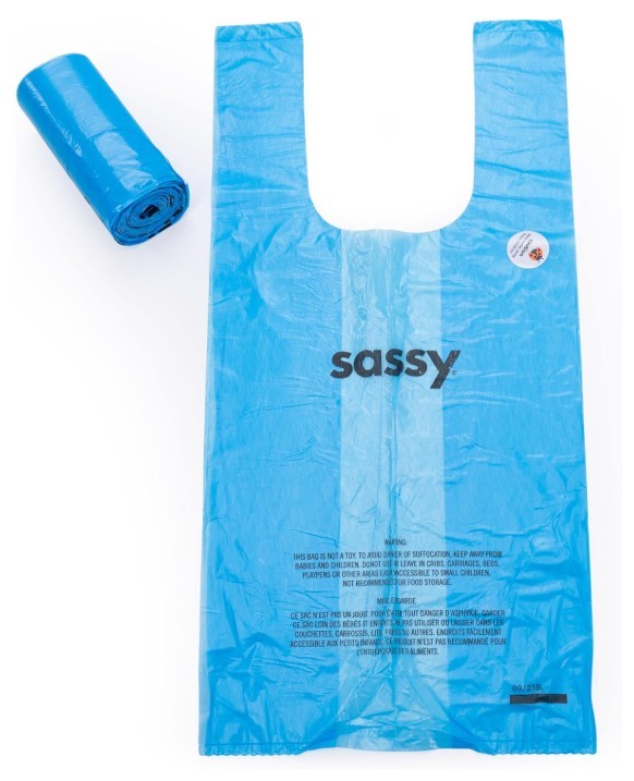 6x Sassy Sassy Disposable Diaper Sacks 200Count per box, Blue, One Size. Fr
