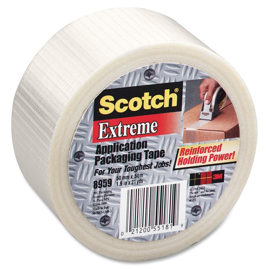 SCOTCH Bi-Directional Filament Tape 8959 Transparent, 50 mm x 50 m.