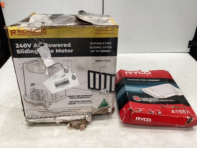 <p>Sliding Gate Motor And Ryco Air Filter</p>