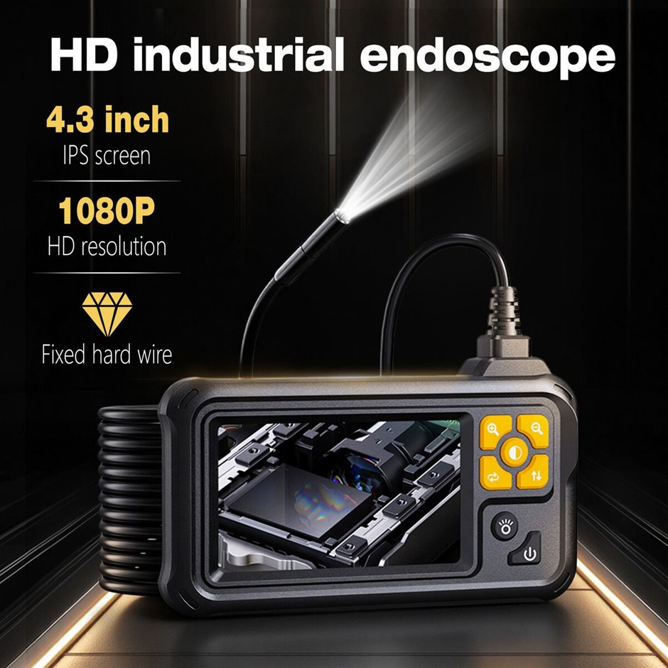 Plug&Play 1080P Dual Lens Endoscope Inspection Camera 4.3" IPS Screen IP67