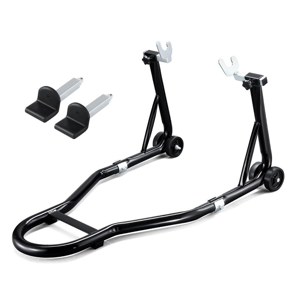 Black 500kg Rear Motorcycle Paddock Stand Heavy Duty Steel Swingarm