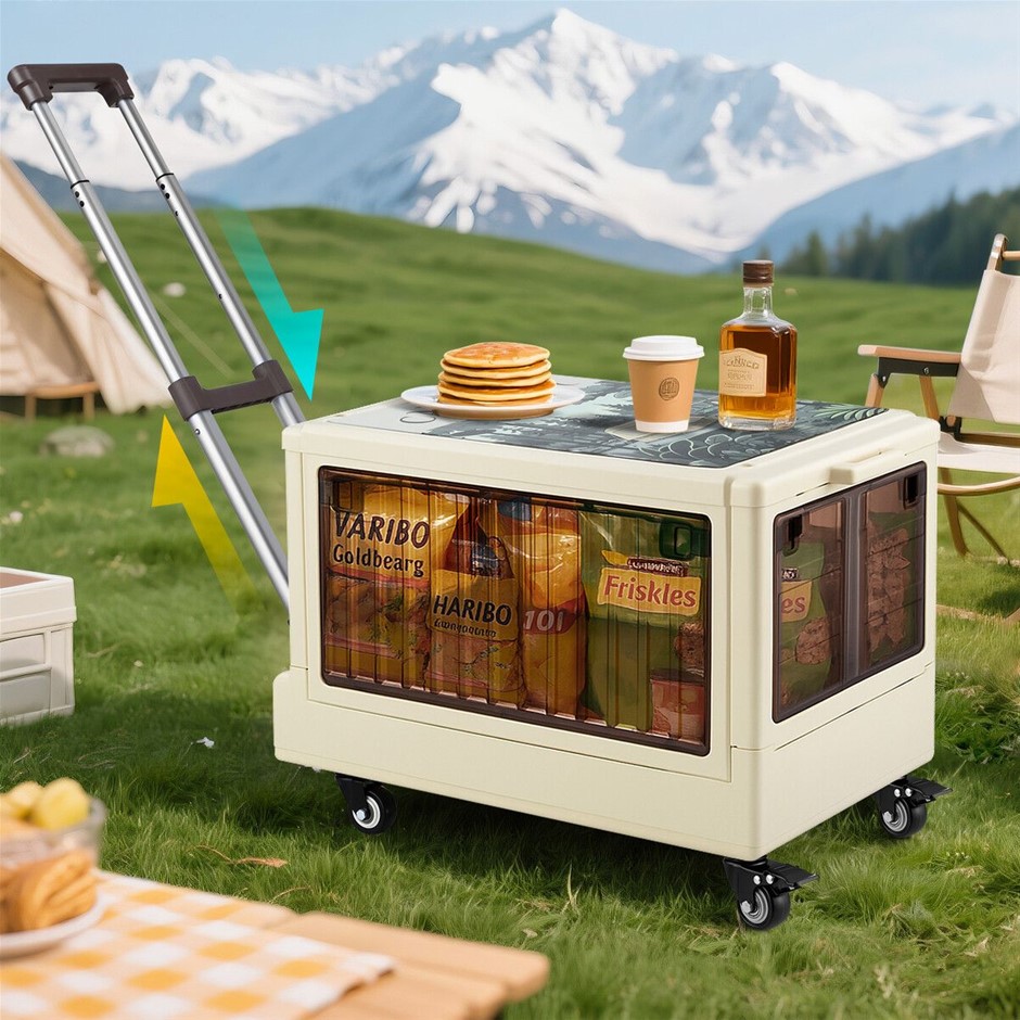 Foldable Shopping Cart Dolly Utility Crate Grocery Picnic Trolley Wheels