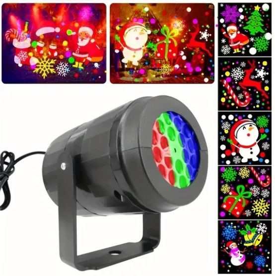 Santa Claus LED Snowflake Projection Light - 16 Patterns