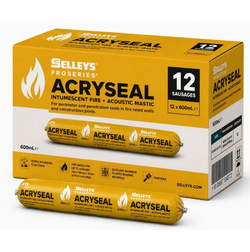 (Box of 12) -Selleys ProSeries Acryseal Intumescent Fire & Acoustic Sealant