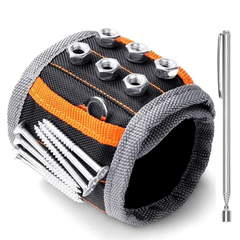 Magnetic Wrist Band with Extendable Magnetic Pickup Tool