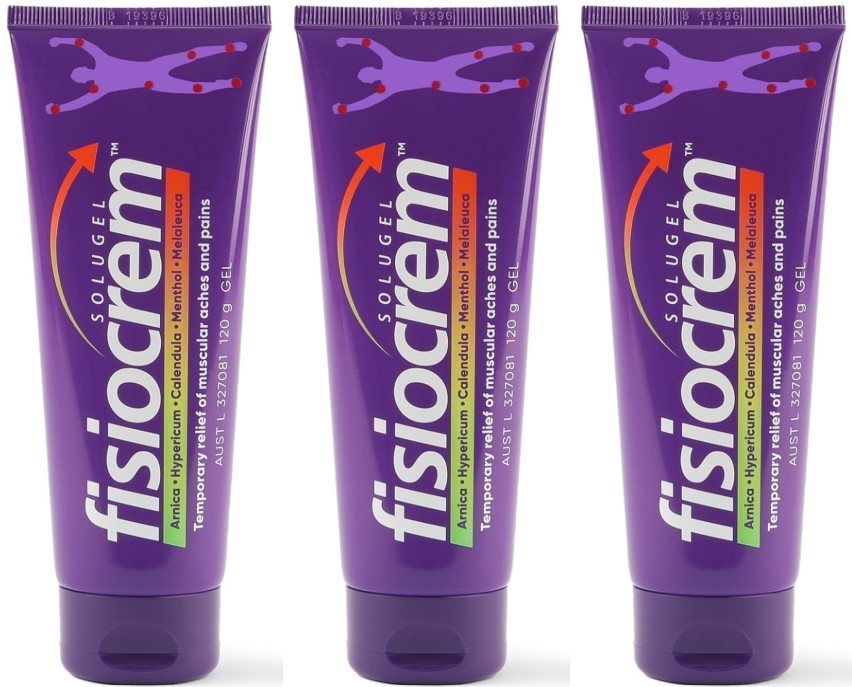 3x Fisiocrem Solugel 120g – Muscle Pain Relief Gel with Naturally