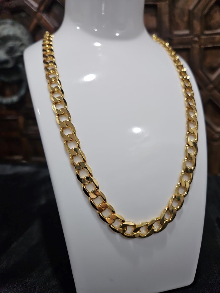 22K/Italy Gold Filled Cuban Chain(stamped 22K/Italy) 55cm-Bonus Gift
