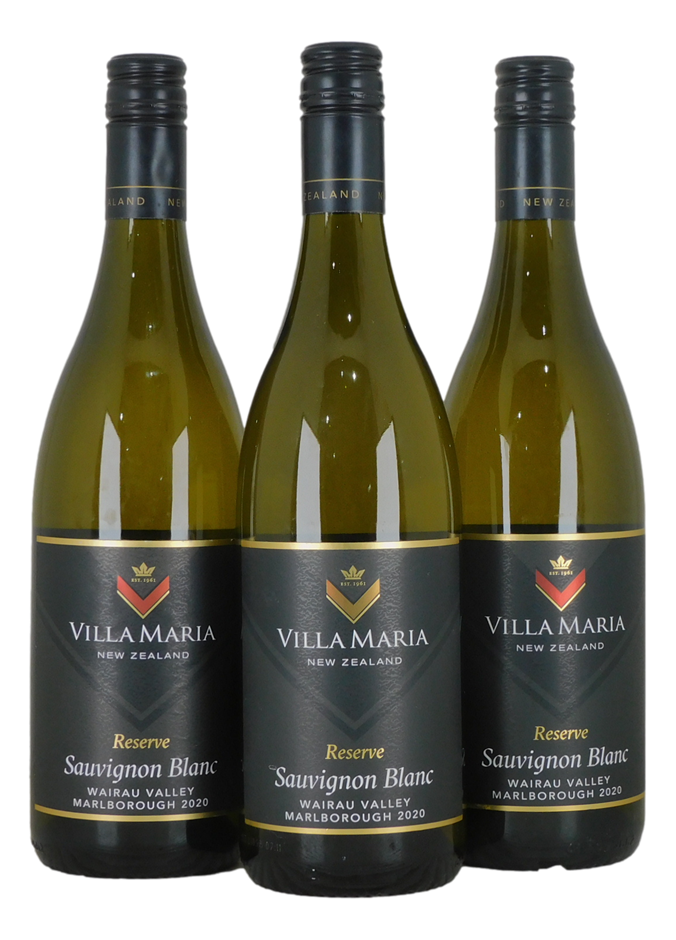 Villa Maria Reserve Sauvignon Blanc 2020 (3x 750mL), NZ.