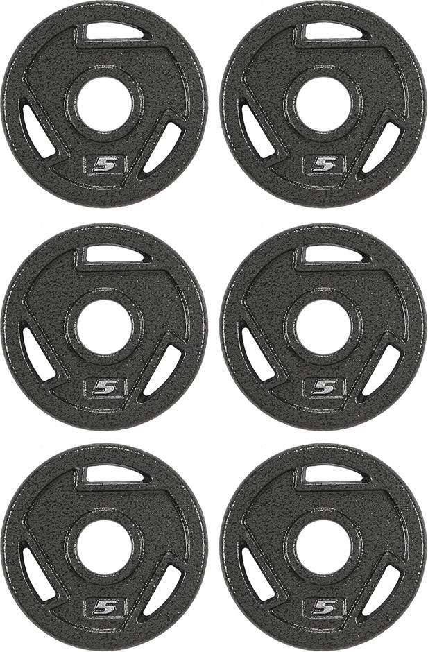 SIGNATURE FITNESS BalanceFrom Cast Iron Plate Weight Plate. Set of 6, 5LB.