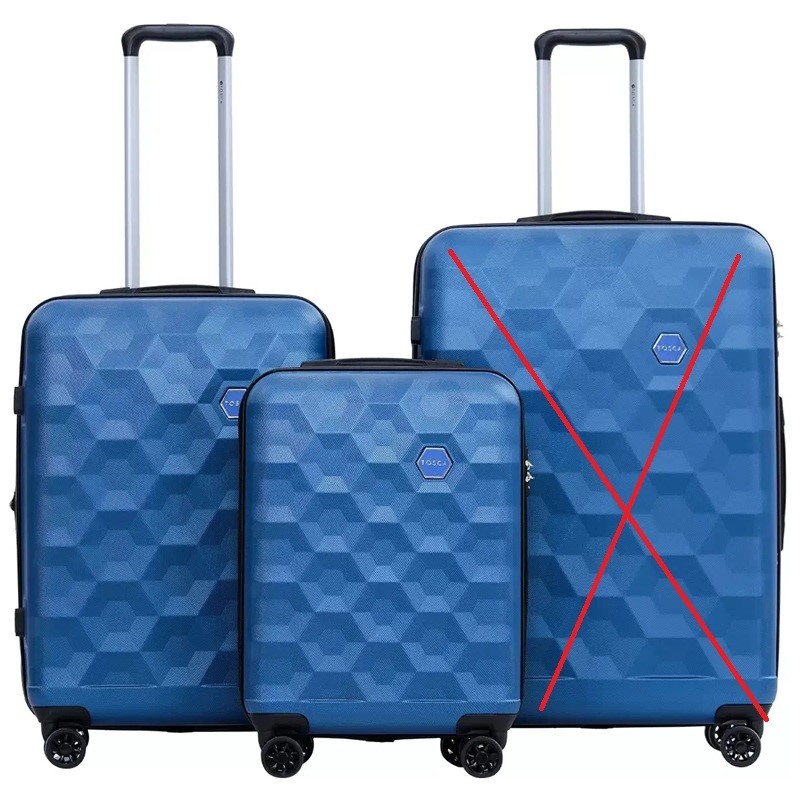 TOSCA Bahamas 2 Piece Hardside Luggage Set, Medium: 64cm, Small 55cm, Blue.