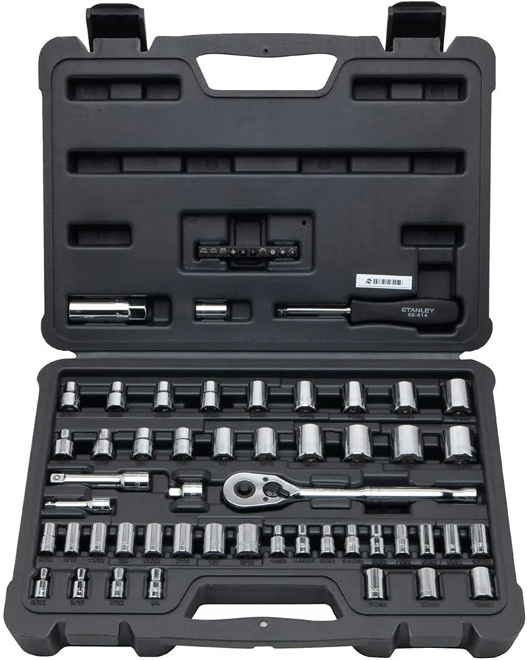 STANLEY 60pc 1/4" & 3/8" Drive Mechanic's Tool Set. NB: Minor use.