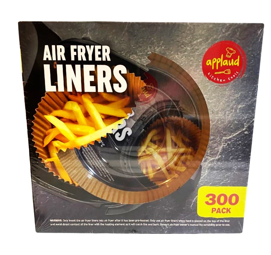 APPLAUD Pack of 300pc Air Fryer Liners. N.B: Damaged packaging & some paper
