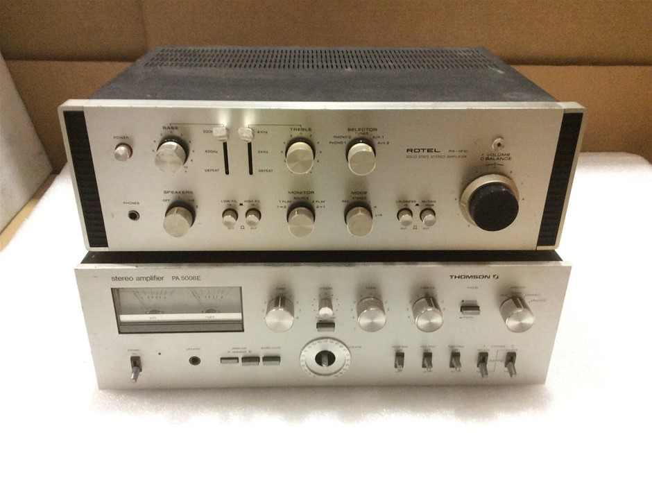 Rotel RA-810 Stereo Amplifier + Thomson PA 5008E Stereo Amplifier