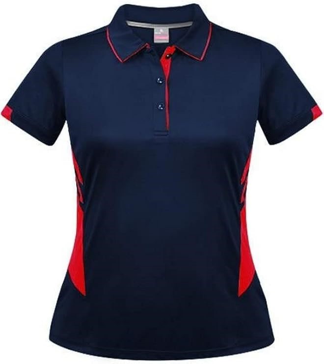 AUSSIE PACIFIC Lady Tasman Polo Shirt, Navy/Red, Size 26, 2311. Buyers Not