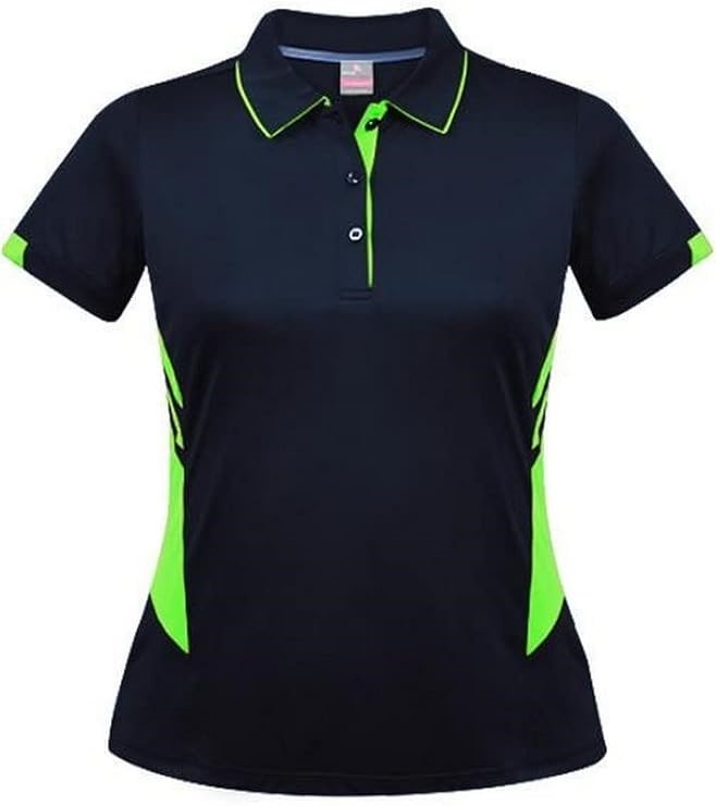 AUSSIE PACIFIC Lady Tasman Polo Shirt, Navy/Neon Green, Size 18, 2311. Buy