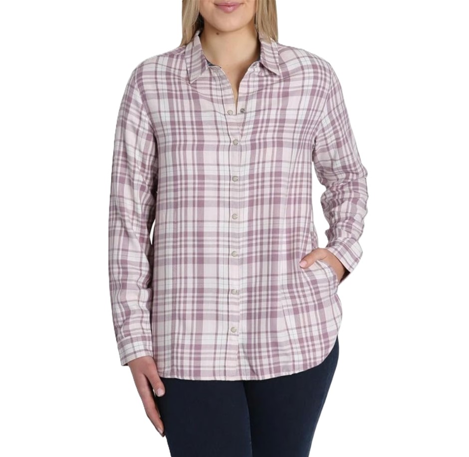 JACHS Women's SuperSoft Feel Flannel, Size S, 65% Viscose, Mauve White. Bu
