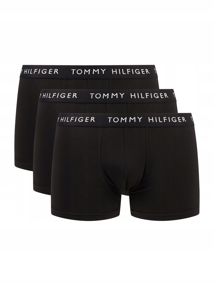 3-Pack TOMMY HILFIGER Men's Recycled Cotton Trunks, Size S, Black (0VI), UM