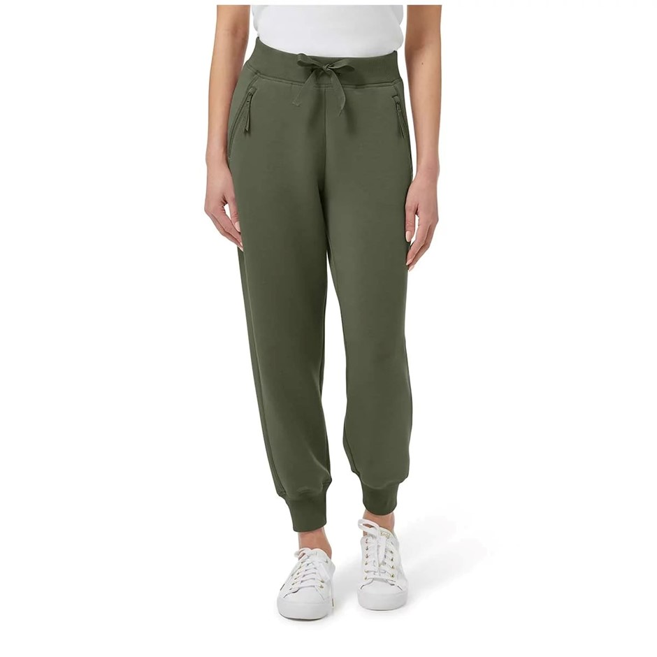 SIGNATURE Women's Soft Active Jogger, Size L, Green. Buyers Note - Discoun